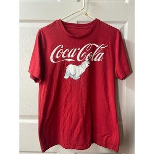 Coca Cola T-shirt Red Polar Bear Logo Short Sleeved Crewneck Large